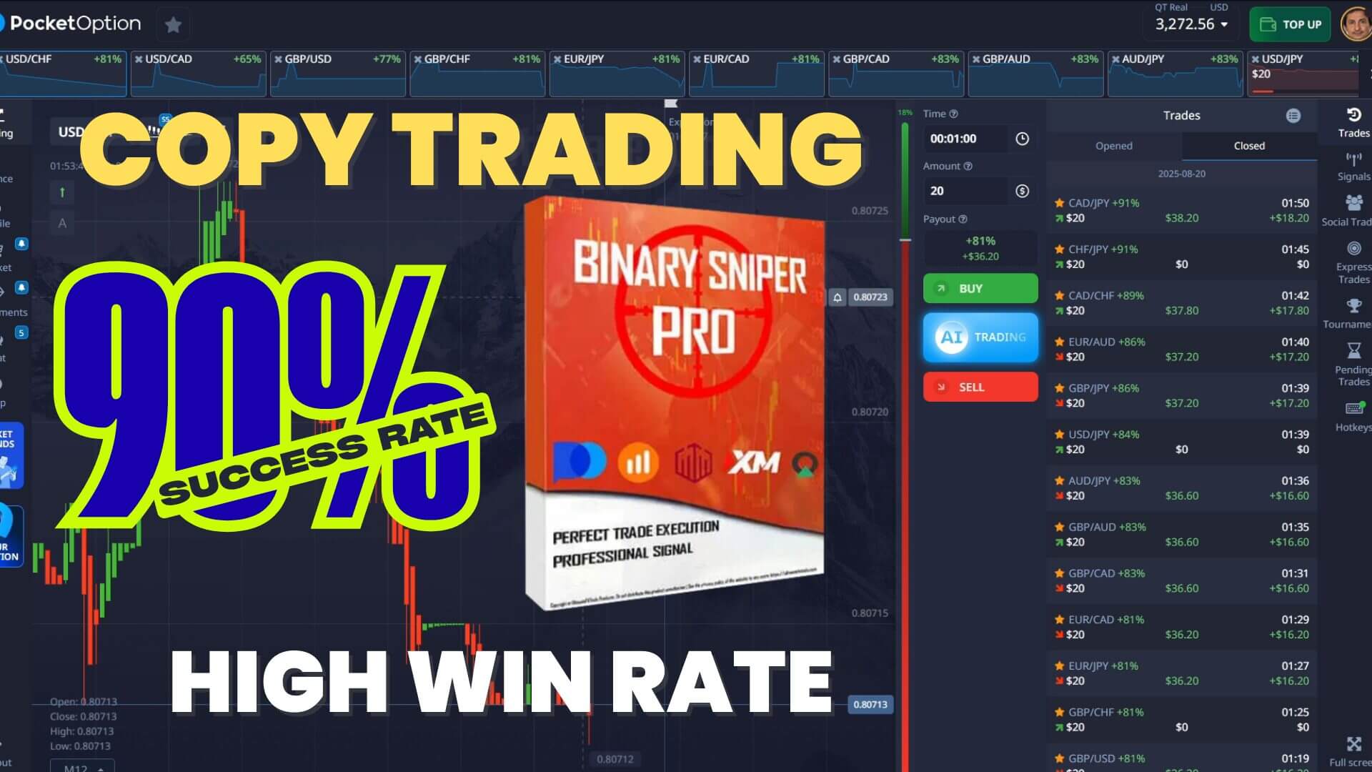 Copy Trading Pocket Option 90% High Win Rate